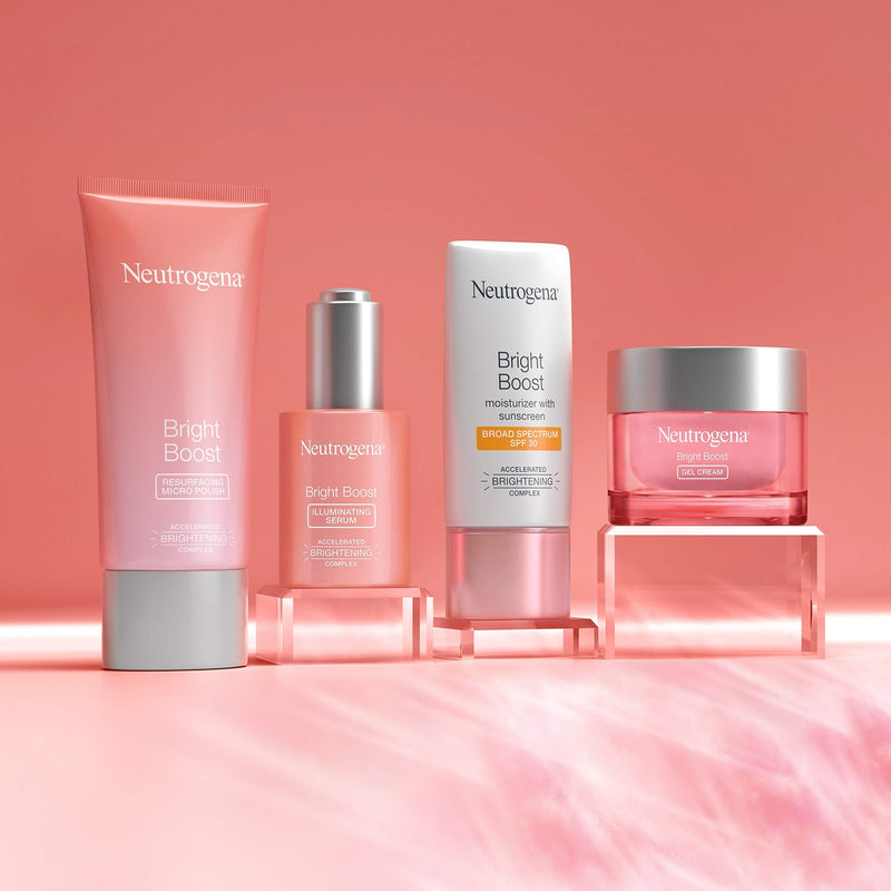 Neutrogena Bright Boost Brightening Moisturizing Face with Skin Resurfacing and Brightening Neoglucosamine for smooth skin Facial with AHA PHA and Mandelic Acids, Gel Cream, 1.7 Fl Oz Neutrogena