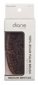 Diane Premium 100% Boar Bristle Brush for Men – Medium Firm Bristles for Medium to Coarse Hair – Use for Smoothing, Styling, Wave Styles, Soft on Scalp, D8114 Diane