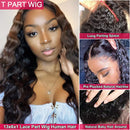 JIETAI T-Part Lace Front Wigs Human Hair Pre Plucked 150% Density Brazilian Virgin Loose Deep Wave Human Hair Wigs with Baby Hair 13x6x1 Lace Closure Wig For Black Women（24 inch,T-Part wig) JIETAI Store