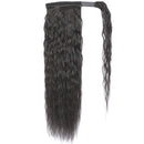 Corn Wave Ponytail Human Hair Extension Black Color Brazilian Hair Clip in Wrap Around Corn Wave Human Hair Ponytail 10A Grade Ponytail Hair Full Thick Bouncy Hair 130 Gram 16 Inch Feelgrace