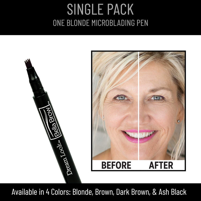 BELLA BROW By Dream Look, Microblading Eyebrow Pen with Precision Applicator (Single Pack - Blonde) – As Seen On TV, Natural Looking, Smudge Proof, Waterproof, Long Lasting Dream Look Bella Brow