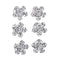 LUX ACCESSORIES Flower Crystal Rhinestone Fashion Silvertone Hair Twist 6 Pieces LUX ACCESSORIES
