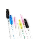 i-Laesh 100 Pcs Crystal Eyelash Brush Mascara Wands Disposable Eyebrow / Lash Brushes for Eyelashes Extensions Eye Makeup Kit Lashes Applicator Tool Spoolies (Crystal White) i-laesh