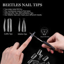 Beetles Poly Extension Gel Dual Nail Form - 120 Pcs Builder Gel Flat Stiletto Nail Molds Coffin False Nail Tips for Gel Manicure Nail Art Design Salon DIY at Home beetles Gel Polish