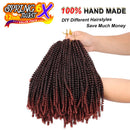 12 Inch Spring Twist Crochet Hair 6 Packs Jamaican Bounce Twist Braids Ombre Mini Passion Twist Crochet Braiding Hair Fluffy Synthetic Hair Extensions(15strands/Pack;T1B/350