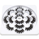 DYSILK 7 Pairs 6D Mink Eyelashes Faux Mink Long Dramatic False Eyelashes Fluffy Extension Eyelashes Pack Soft Thick Handmade Fake Eyelashes Makeup Reusable Lashes(001) DYSILK Store