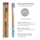GoWoo 100% Natural Bamboo Toothbrush Soft - Organic Eco Friendly Toothbrushes with Soft Nylon Bristles, BPA-Free, Biodegradable, Dental Care Set for Men and Women, (Pack of 4, Adult, Sky Blue) GoWoo