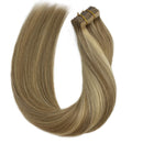 Doores 20pcs 24 Inch Tape in Hair Extensions Ombre Light Blonde Highlighted Golden Blonde Real Human Hair Extensions Tape in Skin Weft Natural Hair Extensions Natural Hair Remy Straight 50g DOORES Store