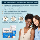 Lumineux Oral Essentials Teeth Whitening Strips and Toothpaste - Sensitivity Free - Dentist Formulated and Certified Non-Toxic - No Artificial Flavors, Colors and SLS Free Oral Essentials