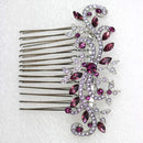 Faship Purple Crystal Floral Hair Comb Faship