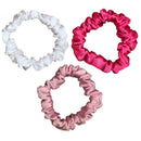 Celestial Silk Mulberry Silk Scrunchies for Hair (Small, Hot Pink, Soft Pink, White) Celestial Silk