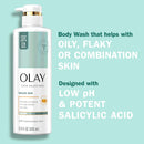 Olay Skin Solutions Hydrating Body Wash for Women with Salicylic Acid, 17.9 fl oz (Pack of 4) Infinity Warehouse