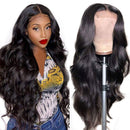 Body Wave Lace Closure Wig Human Hair Glueless 4x4 Lace Closure Wig Human Hair Wigs for Black Women Brazilian Hair Pre Plucked Bleached Knots Wet and Wavy Natural Black(18 inch Body Wave Wig) Ying Guan