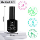 Beetles Gel Nail Polish Kit- 2 Pcs 15ml Black White Colors Gel Polish Set Soak Off LED Nail Gel Polish Nail Art Manicure Salon DIY at Home Design Decorations beetles Gel Polish