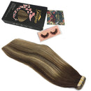 GOO GOO 14 Inch Tape in Hair Extensions Ombre Chocolate Brown to Honey Blonde 20pcs 50g Remy Hair Extensions Human Hair Balayage Natural Real Hair Extensions for Women GOO GOO Store