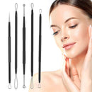 Blackhead remover,Acne treatment,Pimple Popper,Face Skin Care Kit,Professional Comedone Blemish, Zit, Whitehead Scar Extractor, 5 Piece Surgical Grade Stainless Steel Tools & Travel Case (black) Alayna (TM)