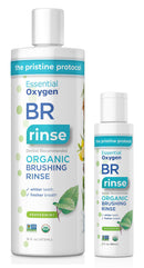 Essential Oxygen BR Certified Organic Brushing Rinse, All Natural Mouthwash, Peppermint, 16 oz With 3 oz Travel Size Essential Oxygen Store