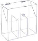 FOOCORDDY Covered Makeup Brush Holder with Dustproof Lid, Large Capacity Acrylic Clear Cosmetic Brush Storage Organizer for Vanity FOOCORDDY