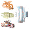 Magicsky 4PCS Hair Claw Clips, Acrylic Hair Banana Barrettes,Celluloid French Butterfly Jaw Clips,Tortoise Shell Grip Pin Teeth Clamp-Leopard print Stylish Hair Accessories for Women Girls,Long Motley Magicsky
