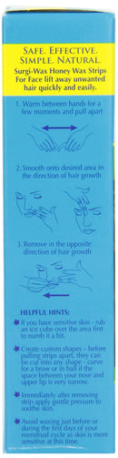 Surgi-wax Facial Honey Wax Strips For Face Upper Lip, Chin & Cheek SURGI WAX