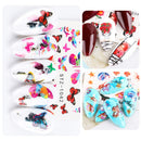 Gothic Letters/Dog/Butterfly Nails Water Stickers Decals Old English Design Nail Supplies Cartoon Animals Flower Lip Colorful Slider Decals Foils Tattoos Full Cover Wraps Manicure Tips 16 PCS ARTEM