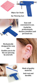 Ear Piercing Tool Kit, Earring Pericings Gun Tools Set,98Pcs Ears Nose Navel Lip Piercer Machine Studs, Stainless Steel Body Hole Peircing Peicing Guns Stud Earrings For Salon Home Pearcings Kits pliicnkg