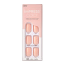 KISS imPRESS Color Press-On Manicure, Gel Nail Kit, PureFit Technology, Short Length, “Peevish Pink”, Polish-Free Solid Color Mani, Includes Prep Pad, Mini File, Cuticle Stick, and 30 Fake Nails KISS
