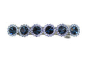 Faship Gorgeous Navy Blue Rhinestone Crystal Floral Small Hair Barrette Clip Faship