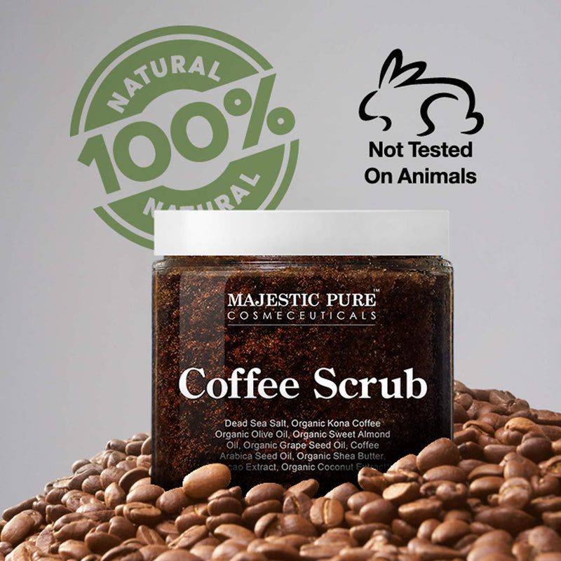 Majestic Pure Himalayan Body Scrub and Coffee Scrub Bundle – Exfoliating Salt Scrub and Cellulite Scrub Combo MAJESTIC PURE