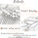 Yean Silver Bridal Hair Comb Pearl Crystal Wedding Hair Piece Fashion Hair Accessories for Women and Girls Yean