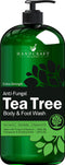 Handcraft Tea Tree Oil Body Wash 16 oz - Extra Strength Body Wash For Athletes Foot, Nail Fungus, Itchy Skin, Jock Itch, Acne and Eczema - Tea Tree Body Wash For Men & Women - Packaging May Vary Handcraft Blends