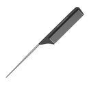 Professional 8.8 Inch Tail Comb - Black Carbon Fiber And Stainless Steel Pintail - Anti Static And Heat Resistant Teasing Comb - Lightweight Tail Comb For All Hair Types Bardeau Essentials
