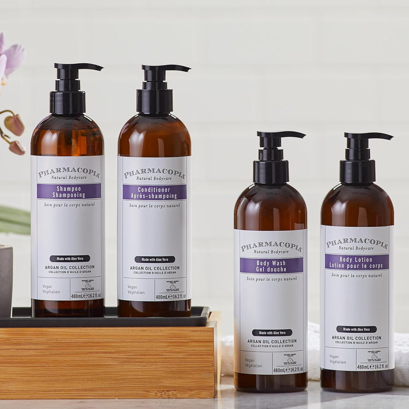 Pharmacopia Hotel Argan Oil Shampoo – Natural Hair Care with Plant Based & Organic Ingredients - Aloe Vera wtih Green Tea and Melon Essence - Vegan, Cruelty Free, No Paraben, 16.2 oz Infinity Warehouse