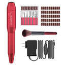UNIBOUTI Portable Electric Nail Drill Professional Efile Nail Drill Kit for Acrylic Gel Nails, Manicure Pedicure Polishing Shape Tools with Nail Drill Bits and Sanding Bands - Red unibouti