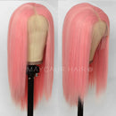 Maycaur Orange Lace Front Wigs Long Straight Hair 24 Inch Wigs for Fashion Women Synthetic Lace Front Wigs with Natural Hairline Maycaur