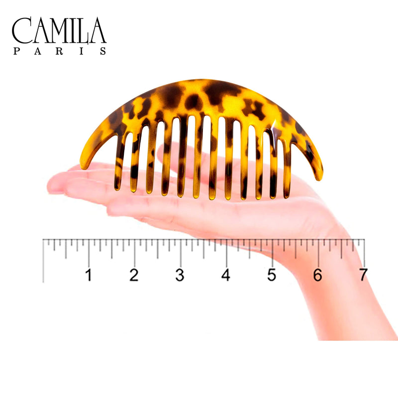 Camila Paris CP2877/2 Set of 2 French Hair Side Combs, Tokyo, Large Interlocking Combs Flexible Durable Strong Hold Hair Clips for Women, No Slip Styling Girls Hair Accessories, Made in France Camila