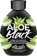 Tanning Paradise Aloe Black Lotion – Anti-Aging Matte Black Bronzer, Anti-Orange, Tattoo & Color Fade Protection, Deep Hydration, Matte Blackest Bronzer, Aloe Vera 13.5 oz Infinity Warehouse