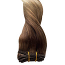 Sew in Hair Weft Human Hair Bundles Brown Roots to Golden Brown with Blonde Highlights Real Hair Extensions for Women Brazilian Straight Remy Human Hair Weave Extensions 80 Gram 12 Inch Ubetta Store
