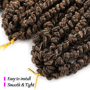 Passion Twist Hair 18 Inch Pre twisted Crochet Hair 6 Packs Pre-Looped Passion Twists Crochet Braids Ombre Color Made of Bohemian Hair Synthetic Braiding Hair Extensions for Black Women (18Inch,T27) VIOLET