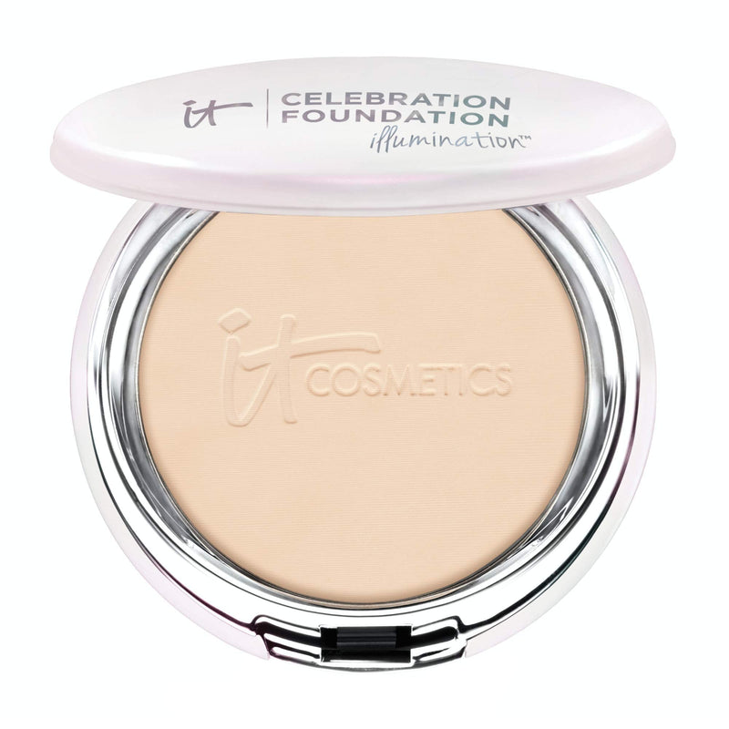 IT Cosmetics Celebration Foundation Illumination, Light (W) - Full-Coverage, Anti-Aging Powder Foundation - Blurs Pores, Wrinkles & Imperfections - 0.3 oz Compact It Cosmetics