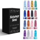Chunky Cosmetic Holographic Glitter I Body, Face & Hair Safe I 16 Pack + 1 Glitter Glue SoJourner Bags