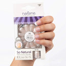 Nailene So Natural Medium Artificial Nails, Pink French – Fake Nail Kit with 28 Nails (12 Sizes) and Nail Glue Included – Designed for Comfort & Natural Look – False Nails with up to 7 Days of Wear Nailene