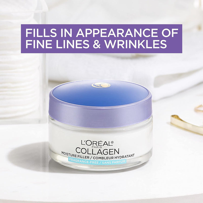 L'Oreal Paris Collagen Daily Face Moisturizer, Reduce Wrinkles, Face Cream, Fragrance Free 1.7 oz Infinity Warehouse