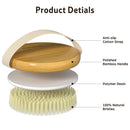 Metene 2 Pack Bamboo Dry Body Brushes, Shower Brush Wet and Dry Brushing, Dry brush for Cellulite and Lymphatic, Body Scrubber with Soft and Stiff Bristles, Suitable for All Kinds of Skin Metene
