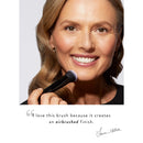 LAURA GELLER NEW YORK Foundation Makeup Brush with Wooden Handle in Midnight Black – Works with Foundation, Concealer, Blush – For Applying and Blending Liquid, Cream or Powder Makeup LAURA GELLER NEW YORK