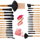 Make Up Brushes, Professional Burlywood Makeup Brush Kits Comfortable Fiber Hair 32 Piece Eye Shadow Eyebrow Kabuki Foundation Brush Rolling Bag Included Daxstar