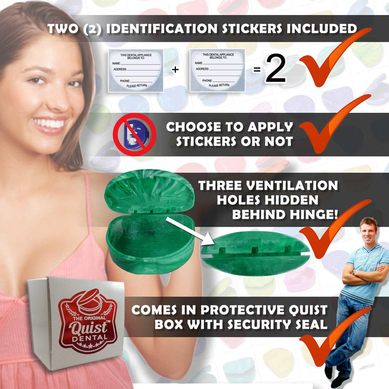 QUIST (TM) Solid Orthodontic Retainer Case (Black) The Original Quist Dental