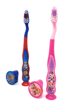 PAW Patrol Toothbrush for Kids 3+ yrs. Soft Suction Cup Pack of 2 FIREFLY
