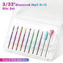 Ejiubas Nail Drill Bits 10Pcs 3/32"(2.35mm) Diamond Drill Bit Set for Nails Professional Cuticle Drill Bit Efile Nail Bit for Acrylic Gel Nails, Manicure Pedicure Shapen Remove Tools, Home Salon Use Ejiubas