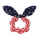 Sea Team 3-Pack of the Stars and Stripes Retro Wire Headbands Stylish Chiffon Bowknot Twist Bunny Ears Head Wrap Bandeau Hair Ribbon Star-Spangled Banner American Flag Hairbands for Women and Girls Sea Team